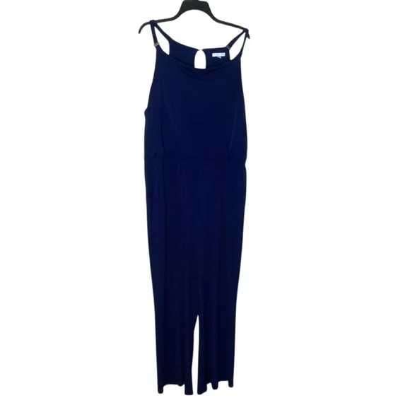New York & Company Deep Blue Jumpsuit Size XXL - Picture 1 of 4